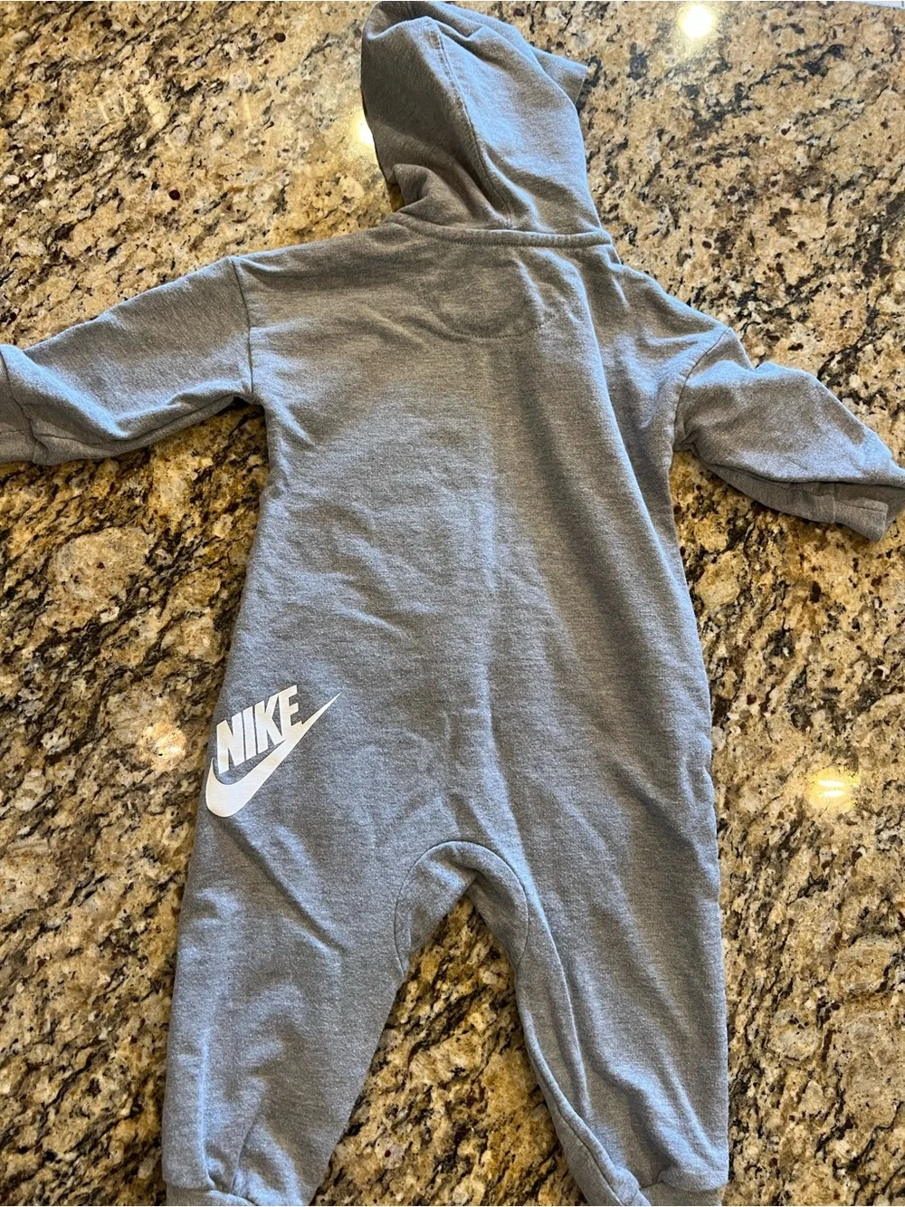 Nike Baby grey hoodie sweater winter jumpsuit onesie 12 months